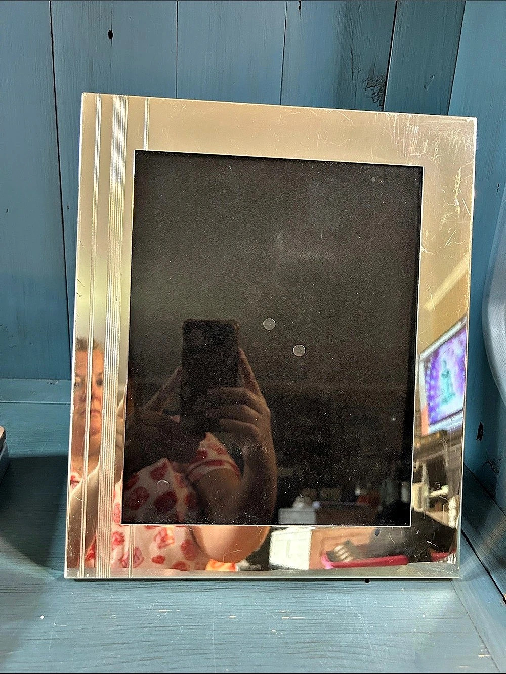 Kate Spade Library Strippé 8x10 Frame Silver Plated & Black Backing